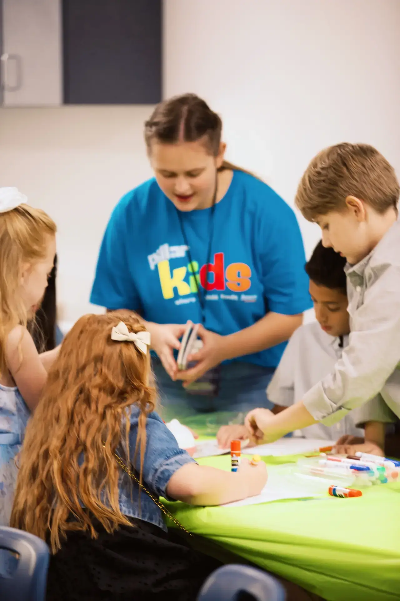 Elementary children participating in Pillar Kids